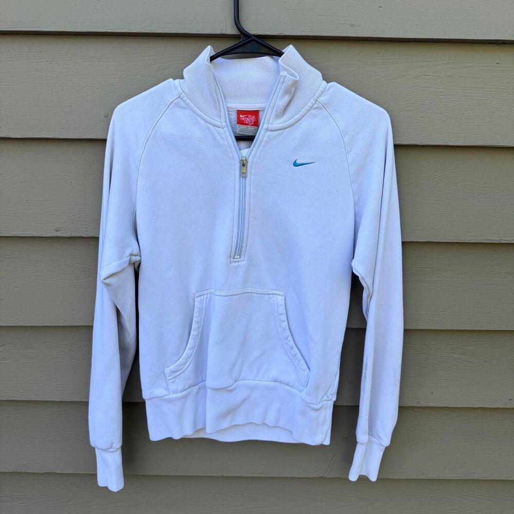 Nike Men's White and Grey Sweatshirt